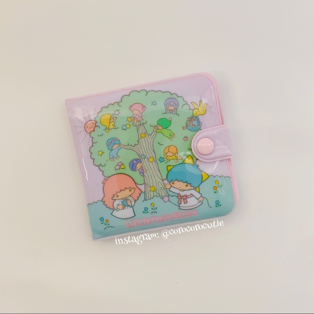 Kawaii Little Twin Stars Pastel Sanrio Vinyl Wallet Cute Pink Plastic Coin Purse